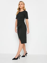 PixieGirl Petite Black Wrap Scuba Midi Dress - Image 2 of 4