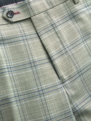Green Skinny Fit Trimmed Check Suit Trousers - Image 6 of 7