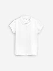 White Regular Fit 100% Cotton Short Sleeve Polo Shirts 2 Pack (3-16yrs) - Image 2 of 6