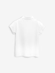 White Regular Fit 100% Cotton Short Sleeve Polo Shirts 2 Pack (3-16yrs) - Image 5 of 6