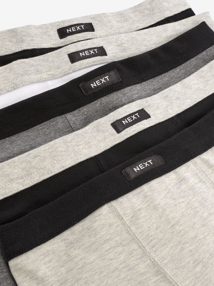 White/Black Soft Waistband Trunks 5 Pack (2-16yrs) - Image 8 of 8