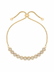 Jon Richard Gold Tone Cubic Zirconia Circle Pave Toggle Bracelet - Image 1 of 2