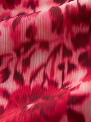 Red/White Floral Corsage Halter Neck Long Sleeve Top - Image 6 of 6