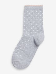 Pink 7 Pack Cotton Rich Pretty Ankle Socks - Image 3 of 8