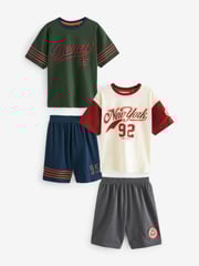 Red/Green Varsity Short Pyjamas 2 Pack (3-16yrs) - Image 4 of 8