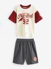 Red/Green Varsity Short Pyjamas 2 Pack (3-16yrs) - Image 6 of 8