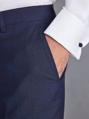 Navy Blue Tailored Signature TG Di Fabio Wool Rich Puppytooth Suit: Trousers - Image 5 of 11