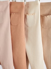 Rust Brown/Cream Baby Leggings 4 Pack - Image 4 of 7