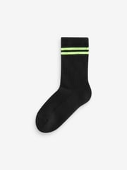 Black Regular Length Cotton Rich Cushioned Sole Ankle Socks 3 Pack - Image 2 of 3