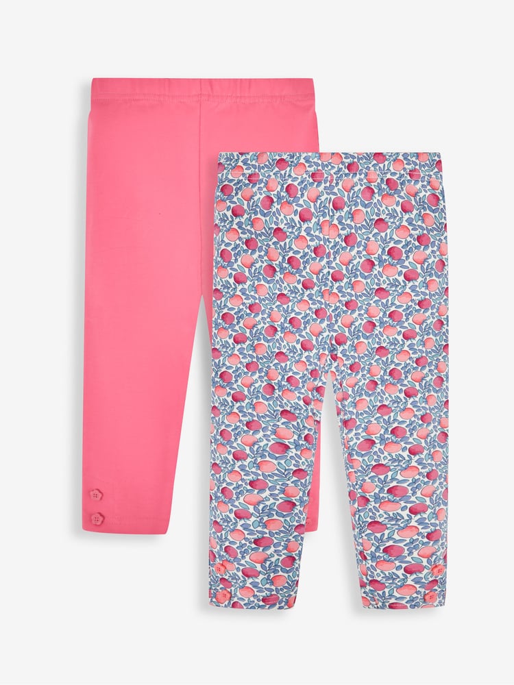JoJo Maman Bébé Pink Apple & Pink Girls' 2-Pack Leggings - Image 1 of 5
