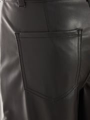 Quiz Black Faux Fur Leather Cargo Trousers - Image 4 of 4