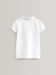 White Regular Fit 100% Cotton Short Sleeve Polo Shirts 5 Pack (3-16yrs) - Image 5 of 6