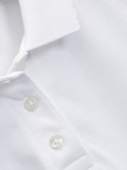 White Regular Fit 100% Cotton Short Sleeve Polo Shirts 5 Pack (3-16yrs) - Image 6 of 6