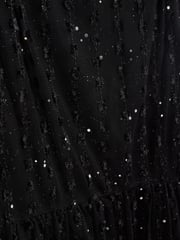 Black Sparkle Mesh Short Sleeve Tiered Party Dress (3-16yrs) - Image 8 of 8
