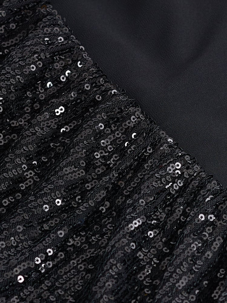 Black Long Sleeve Sequin Sparkle Top - Image 6 of 6