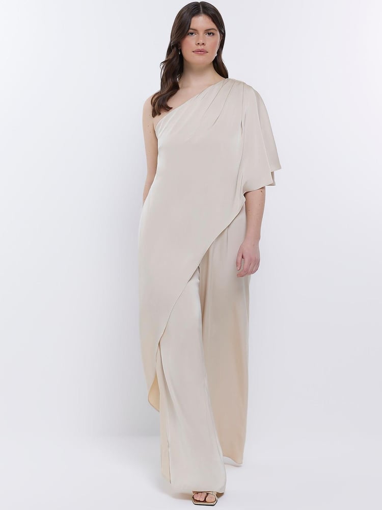 River Island Cream Bridesmaid Jumpsuit - Image 1 of 5 River Island Cream Bridesmaid Jumpsuit - Image 1 of 5