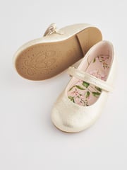 Gold Wide Fit (G) Mary Jane Touch Fastening Occasion Shoes - Image 1 of 5