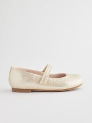 Gold Wide Fit (G) Mary Jane Touch Fastening Occasion Shoes - Image 2 of 5