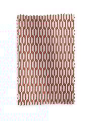 Orange/Neutral Woven Geometric Eyelet Lined Curtains - Image 5 of 6
