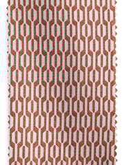 Orange/Neutral Woven Geometric Eyelet Lined Curtains - Image 6 of 6