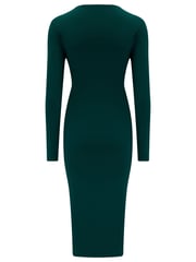 Pour Moi Green Bryony Slinky Jersey Bodycon Midi Dress - Image 4 of 4