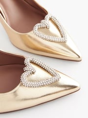 Gold Regular/Wide Fit Forever Comfort® Heart Trim Court Shoes - Image 3 of 6