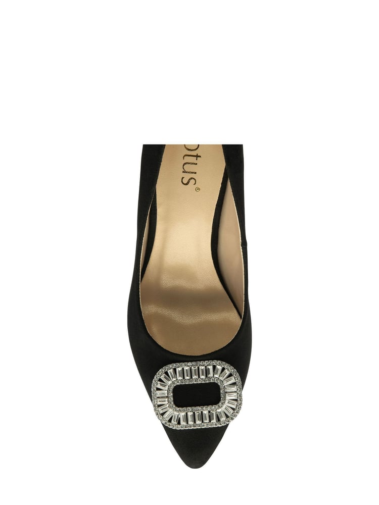 Lotus Black Stiletto Heel Court Shoes - Image 1 of 4