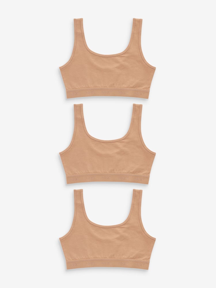 Praline Beige Crop Tops 3 Pack (5-16yrs) - Image 1 of 4
