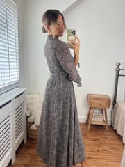 Style Cheat Black Pebble Print Daphne Belted Shirt Midaxi Dress - Image 3 of 4
