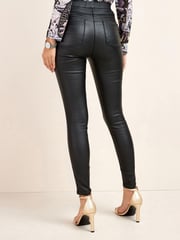Black Sculpt Pull-On Coated Leggings - Image 3 of 5