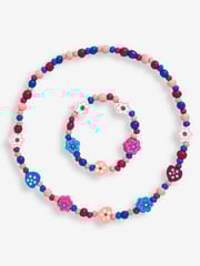 JoJo Maman Bébé Pink/Blue Toddler Necklace Set - Image 1 of 1