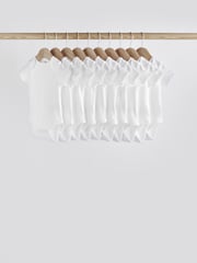 White Essential 10 Pack Baby Short Sleeve Bodysuits - Image 1 of 6