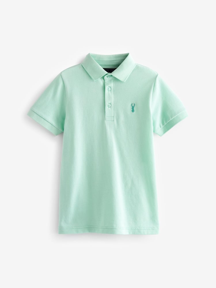 Green Mint Short Sleeve Polo Shirt (3-16yrs) - Image 1 of 3