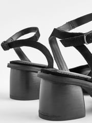 Black Forever Comfort® Fringe Heeled Sandals - Image 5 of 8