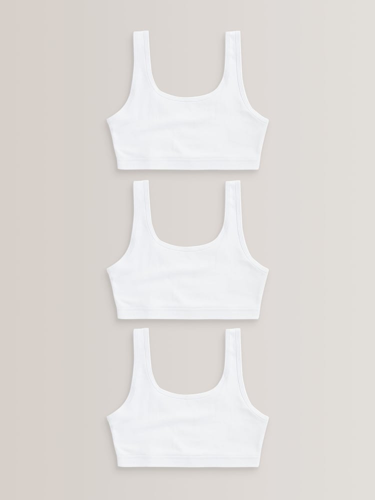 White Crop Tops 3 Pack (5-16yrs) - Image 1 of 6