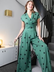 HotSquash Green Jersey Wide Leg Jumpsuit - Image 4 of 5