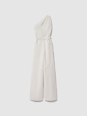 Reiss Ivory Luana One-Shoulder Belted Jumpsuit - Image 2 of 6