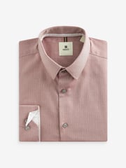 Damson Pink Regular Fit Single Cuff Textured Cotton Shirt - Image 6 of 7