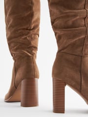 Tan Brown Forever Comfort® Knee High Slouch Heel Boots - Image 4 of 4