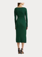 Lauren Ralph Lauren Green Jersey Long Sleeve Cocktail Dress - Image 4 of 8