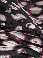 Black/White/Red Spot Pintuck Long Sleeve Mini Dress - Image 6 of 6