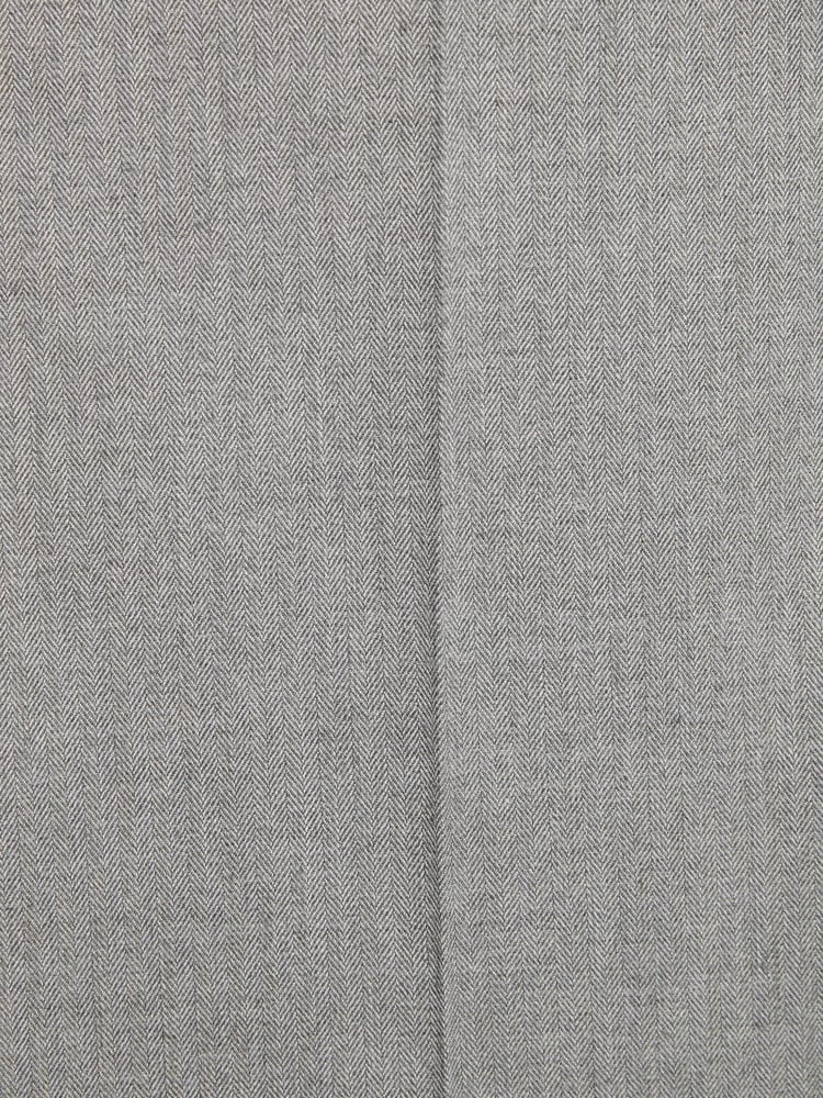 Grey Slim Fit Slim Fit Trimmed Herringbone Suit: Trousers - Image 6 of 6