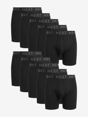 Black 10 pack Sports Longer Length A-Front Boxers - Image 1 of 4