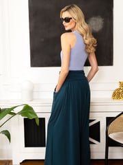 HotSquash Teal Blue Roll Top Maxi Skirt - Image 2 of 3