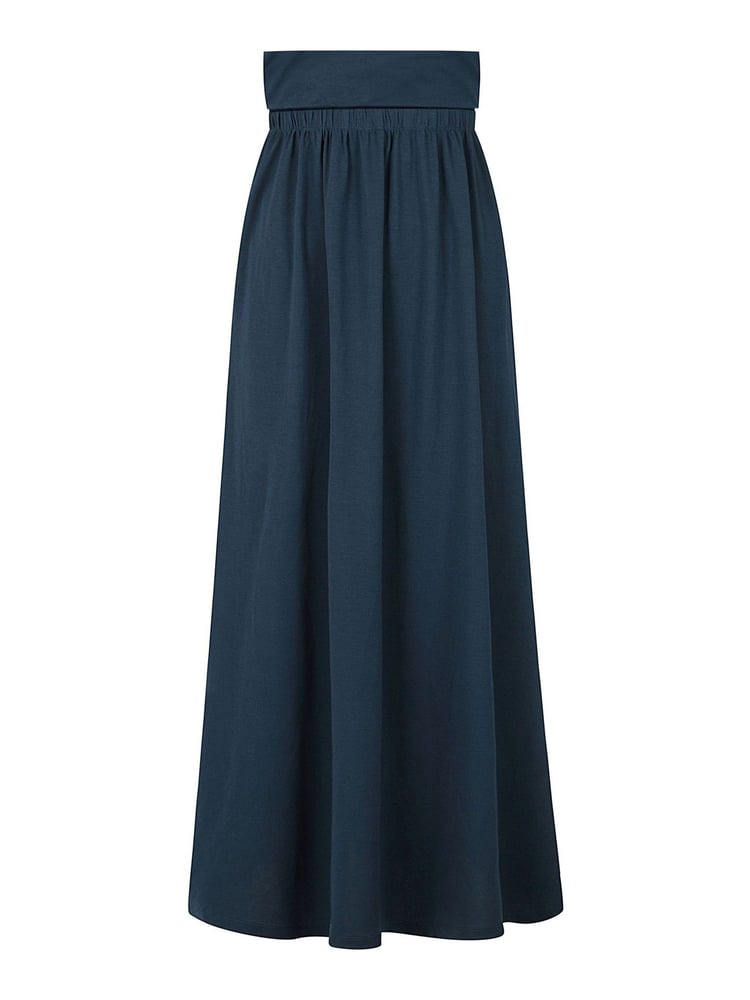 HotSquash Teal Blue Roll Top Maxi Skirt - Image 3 of 3