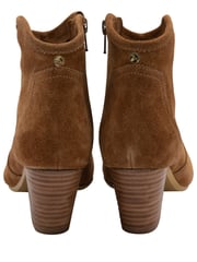 Ravel Brown Suede Leather Block Heel Ankle Boots - Image 3 of 4
