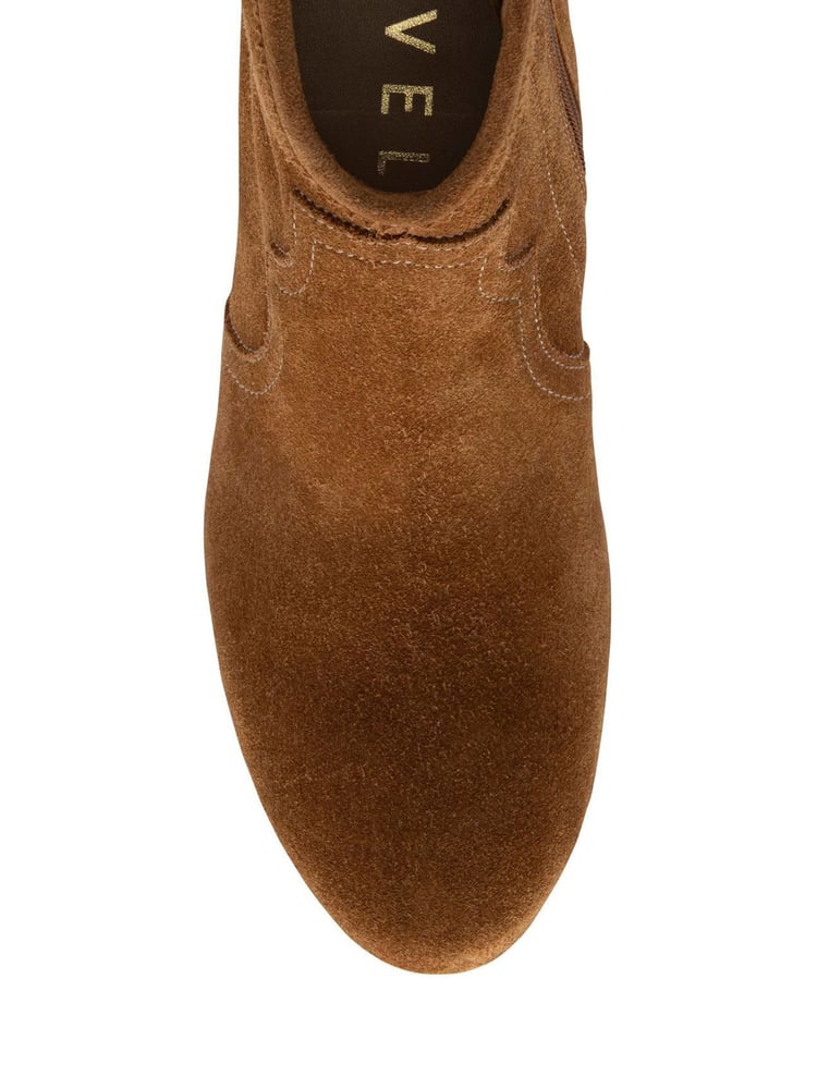 Ravel Brown Suede Leather Block Heel Ankle Boots - Image 4 of 4 Ravel Brown Suede Leather Block Heel Ankle Boots - Image 4 of 4