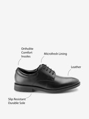 Black School Leather Plain Front  Lace-Up Shoes - Image 9 of 9