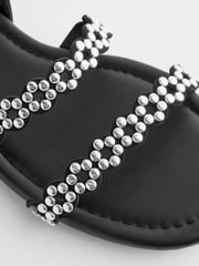 Black Regular/Wide Fit Forever Comfort® Studded Detail Sandals - Image 10 of 10