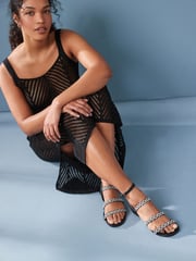 Black Regular/Wide Fit Forever Comfort® Studded Detail Sandals - Image 2 of 10